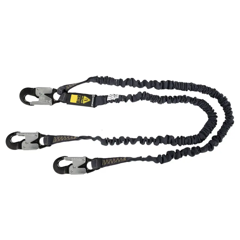 6-Foot Dual-Leg Arc Flash Energy-Absorbing Lanyard With Aramid Webbing And Twin Aluminum Snap Hooks 1