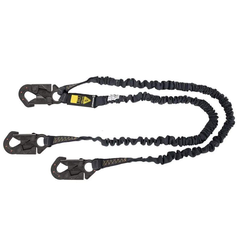 6-Foot Dual-Leg Arc Flash Energy-Absorbing Lanyard With Aramid Webbing And Twin Dielectric Snap Hooks 1