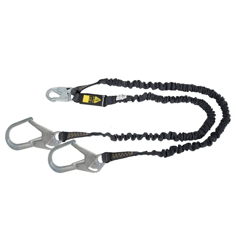 6-Foot Dual-Leg Arc Flash Energy-Absorbing Lanyard With Aramid Webbing And Twin Rebar Hooks 1