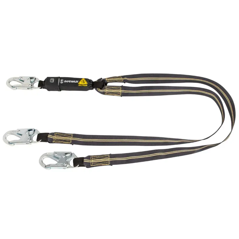 6-Foot Dual-Leg Arc Flash Energy-Absorbing Lanyard With Aramid Webbing And Twin Snap Hooks 1