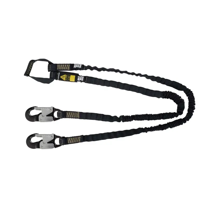 6-Foot Dual-Leg Arc Flash Energy-Absorbing Lanyard With Aramid Webbing, Soft Loops, And Aluminum Snap Hooks 1