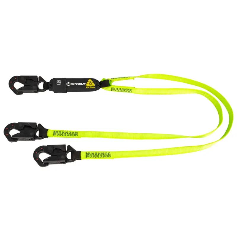 6-Foot Dual-Leg Arc Flash Energy-Absorbing Lanyard With Polyester Webbing And Twin Dielectric Snap Hooks 1