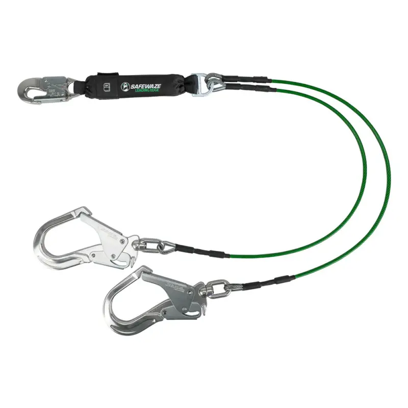 6-Foot Leading Edge Energy Absorbing Lanyard With Dual Aluminum Swivel Rebar Hooks 1