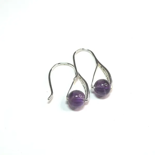 Amethyst Stud Earrings – Lightweight Comfort Fit 1