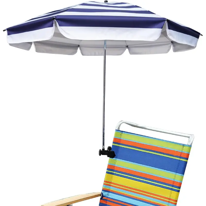 Ammsun 43-Inch Chair-Side Umbrella With Universal Clamp – Navy Stripe Pattern 1