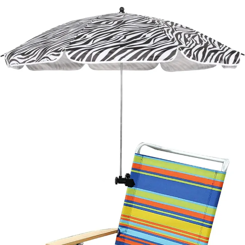 Ammsun 43-Inch Chair-Side Umbrella With Universal Clamp – Zebra Print 1