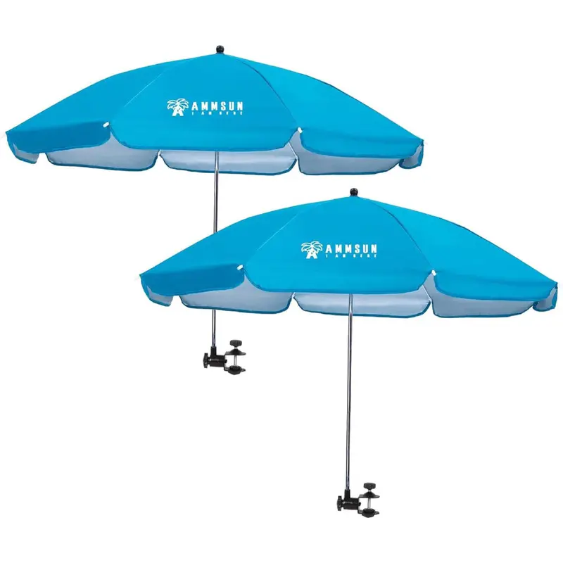 Ammsun 43-Inch Dual-Pack Chair-Side Umbrellas With Universal Clamp – Vibrant Blue 1
