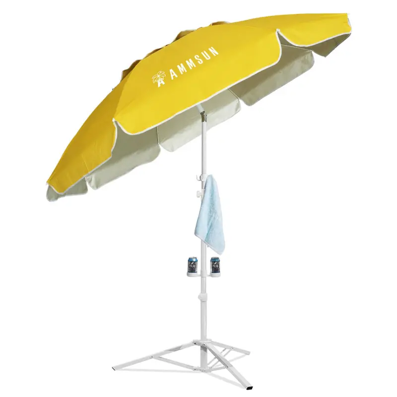 Ammsun 6.5-Foot Yellow Portable Sports Umbrella With Stand 1
