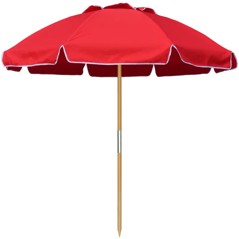 Ammsun 7.5-Foot Red Commercial-Grade Beach Umbrella 1