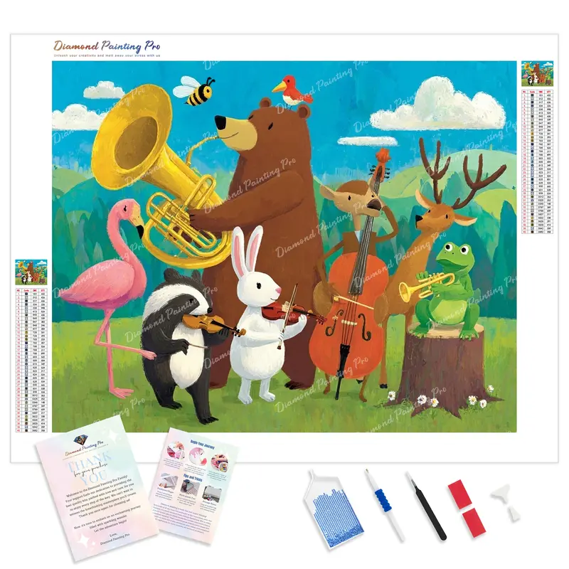 Animal Orchestra Diamond Painting Kit – Vibrant Full-Drill Design 1