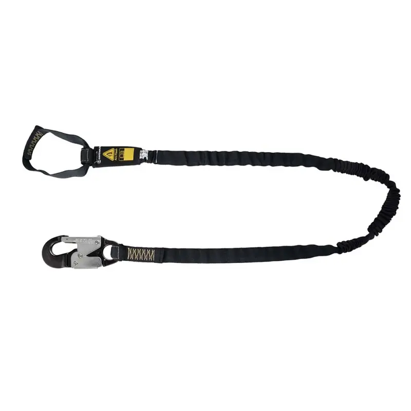 Arc-Flash-Rated 6-Foot Internal Energy-Absorbing Lanyard — Aramid Webbing, Soft Loop, Aluminum Snap Hook 1