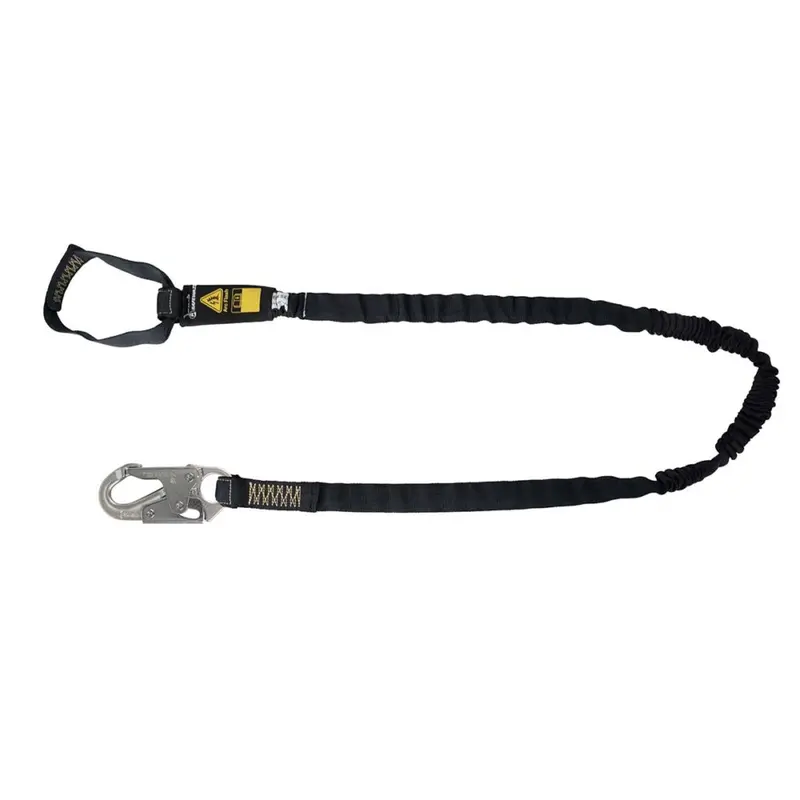 Arc-Flash-Rated 6-Foot Internal Energy-Absorbing Lanyard — Aramid Webbing, Soft Loop, Snap Hook 1