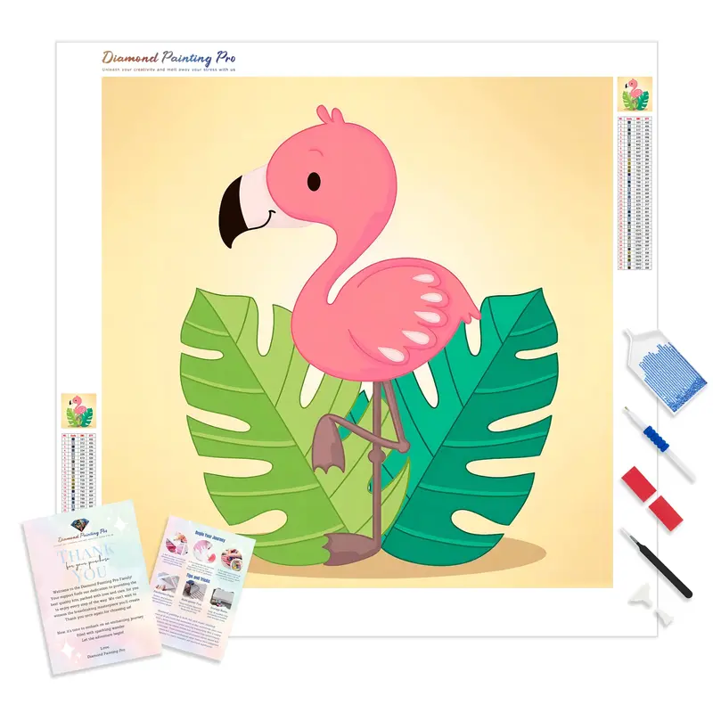 Baby Flamingo Charm Diamond Art Kit 1