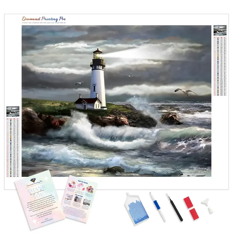 'Beam Of Hope Lighthouse' Diamond Painting – Radiant Nightlight Design 1