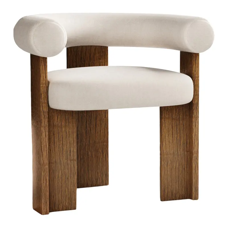 Cassette Side Chair Featuring Natural Wood Legs 1