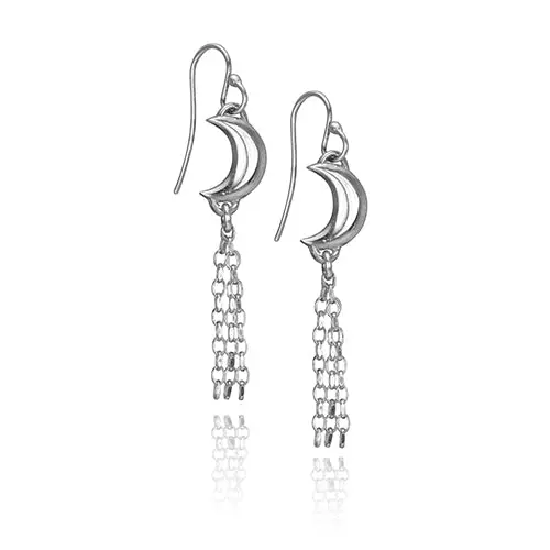 Crescent Moon Drop Earrings On Hook Settings 1