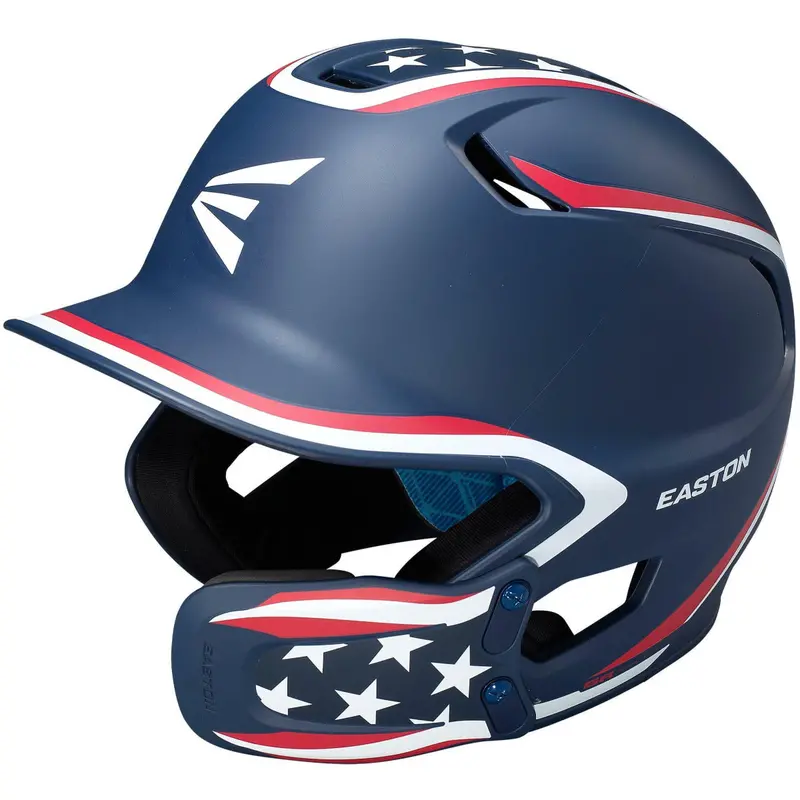 Easton Z5 2.0 Matte Stars & Stripes Batting Helmet With Integrated Jaw Guard 1