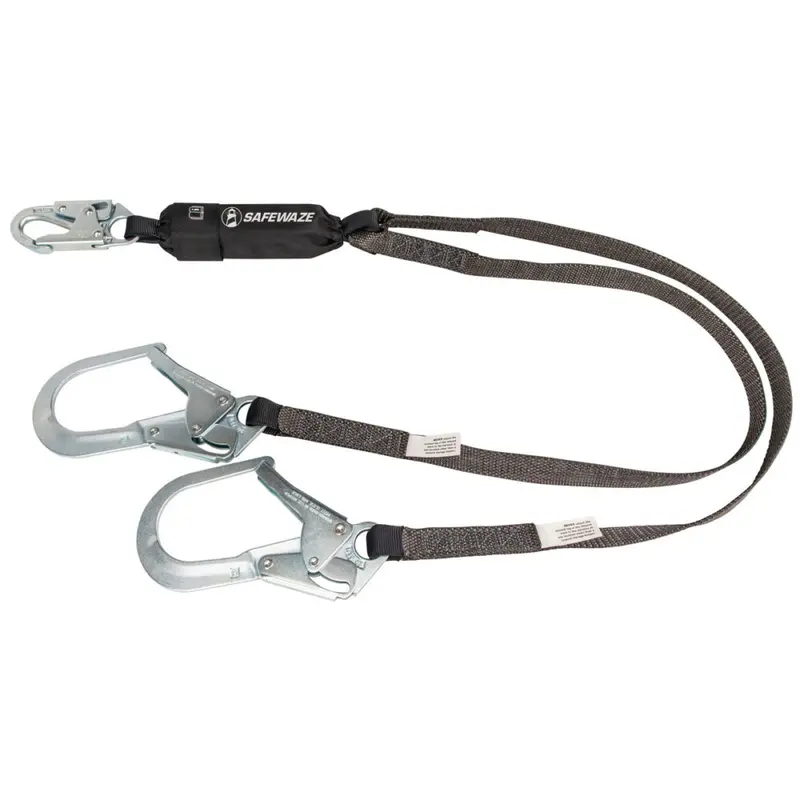 Heavy-Duty 6-Foot Dual-Leg Energy-Absorbing Lanyard With Rebar Hooks 1