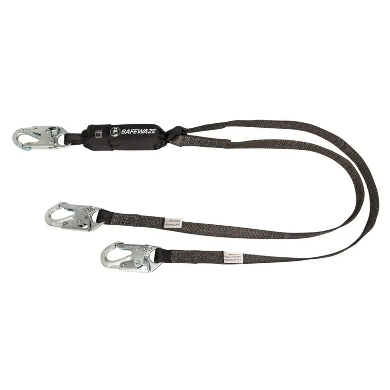Heavy-Duty 6-Foot Dual-Leg Energy-Absorbing Lanyard With Snap Hooks 1