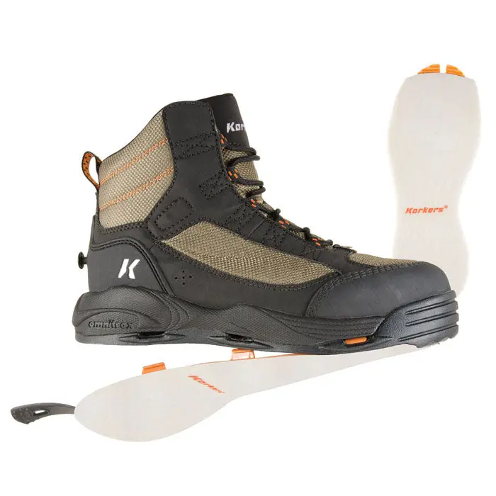 Korkers Greenback Wading Boots With Sticky Rubber Soles 1