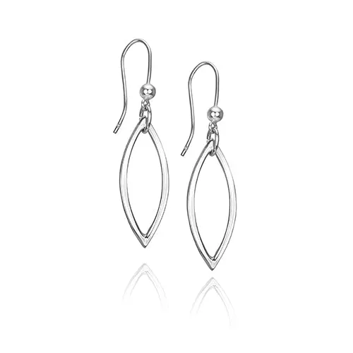 Lentil-Shaped Drop Earrings – Minimalist Geometric Pair 1