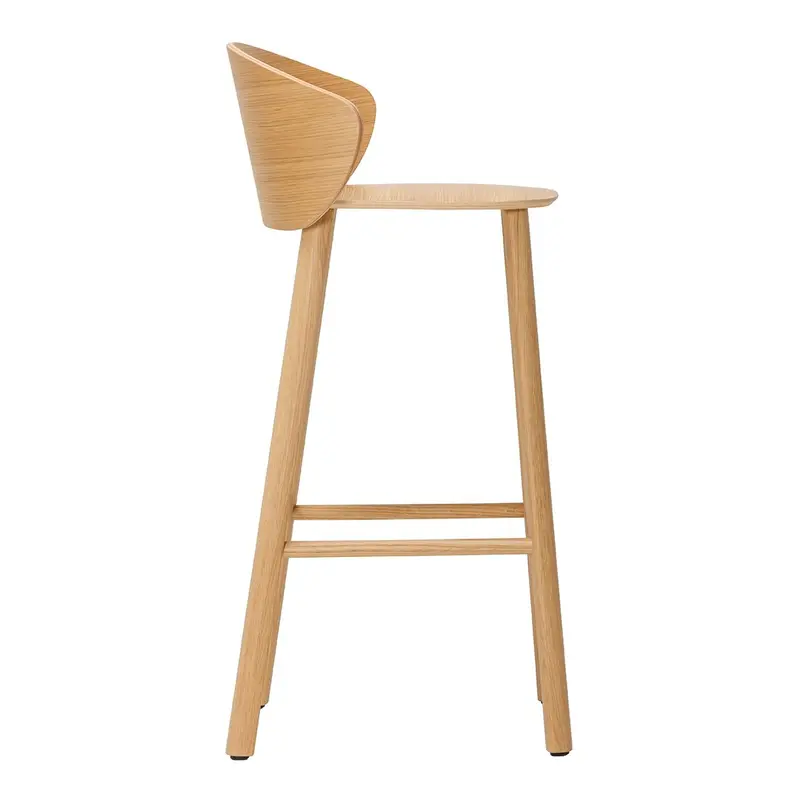 Metal Bar Stool With Wooden Base