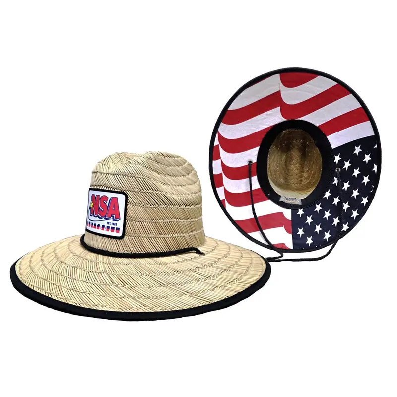 Nsa American Flag-Lined Waterman Straw Hat – Style 828-Usa-Nsa 1