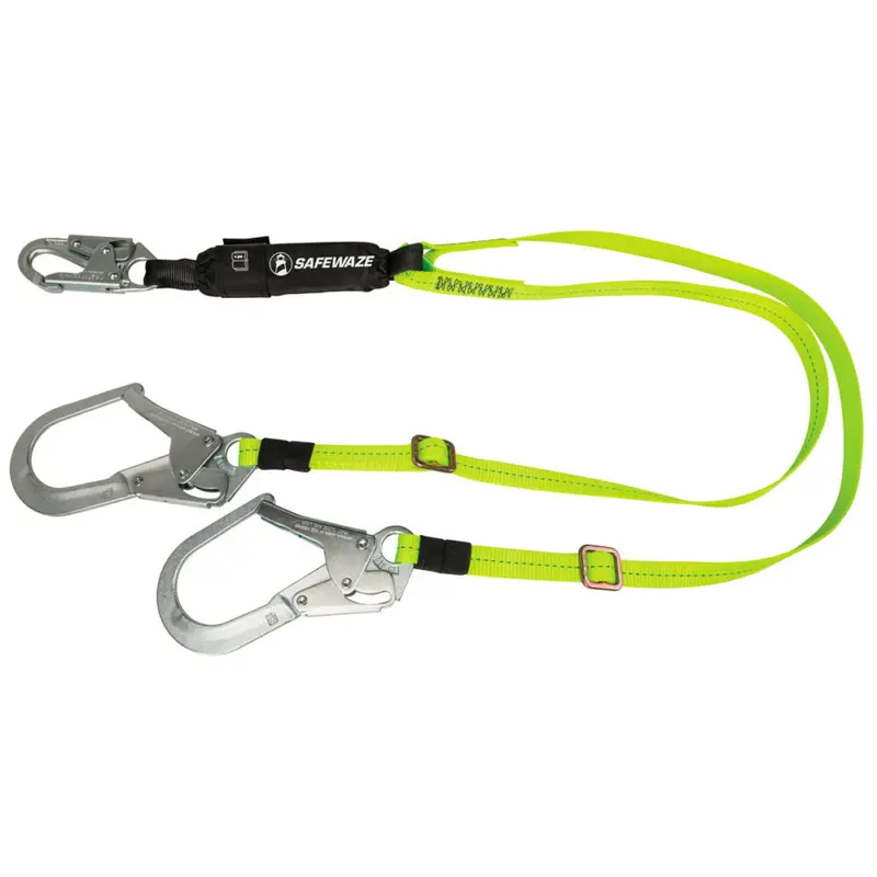 Pro 4-To-6-Foot Adjustable Energy-Absorbing Lanyard With Dual Legs And Rebar Hooks 1