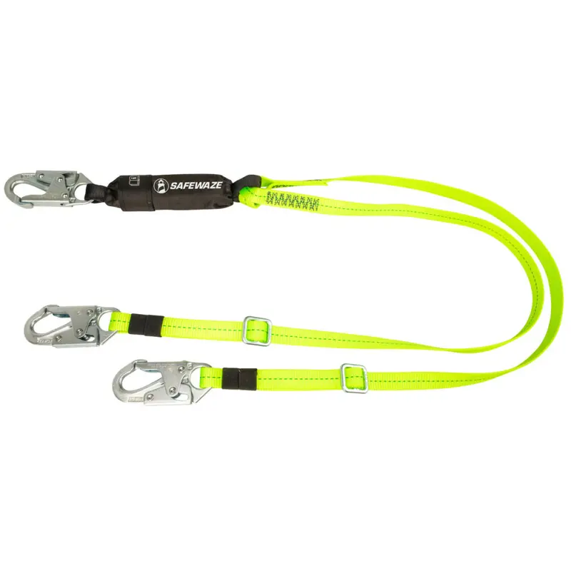 Pro 4-To-6-Foot Adjustable Energy-Absorbing Lanyard With Dual Legs And Snap Hooks 1