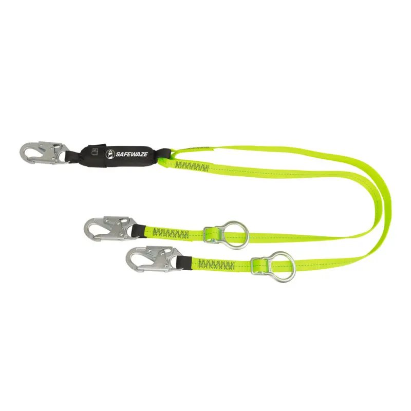 Pro 6-Foot Adjustable-Tie-Back Energy-Absorbing Lanyard With Dual Legs And Sliding Ring 1