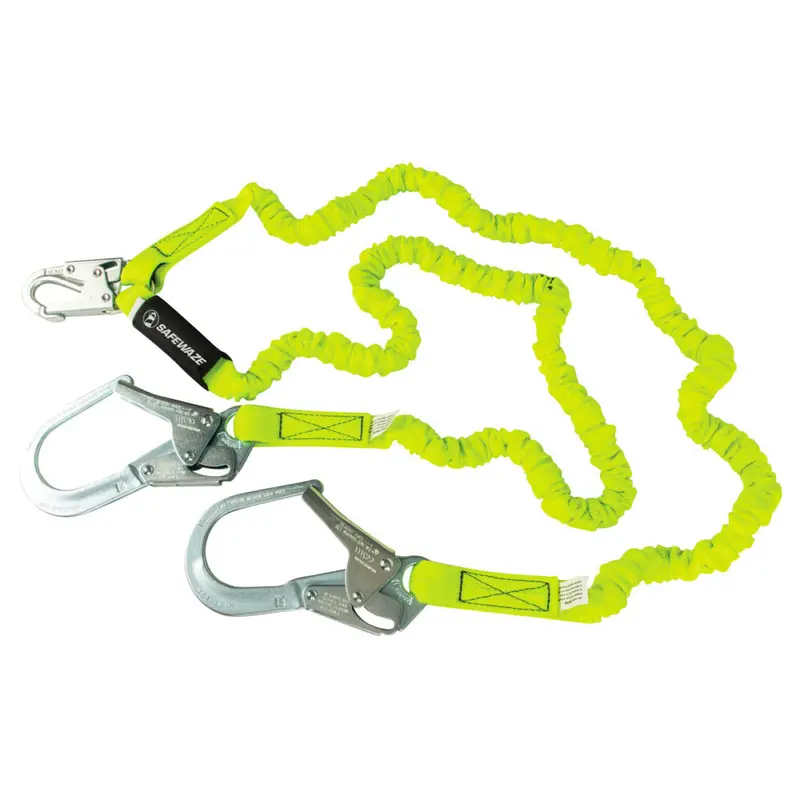 Pro 6-Foot Stretch-Internal Energy-Absorbing Lanyard With Dual Legs And Rebar Hooks 1