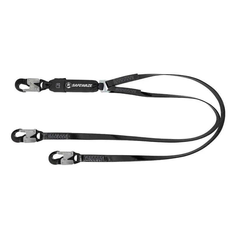Pro-Shield 6-Foot Dual-Leg Energy-Absorbing Lanyard — Aluminum Snap Hooks 1