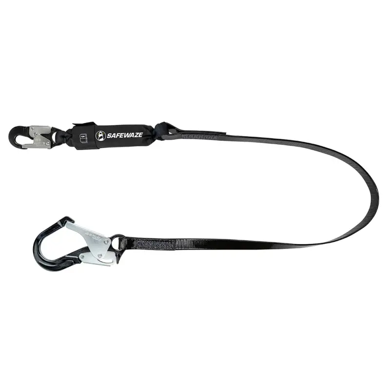 Pro-Shield 6-Foot Energy-Absorbing Lanyard — Aluminum Rebar Hook 1