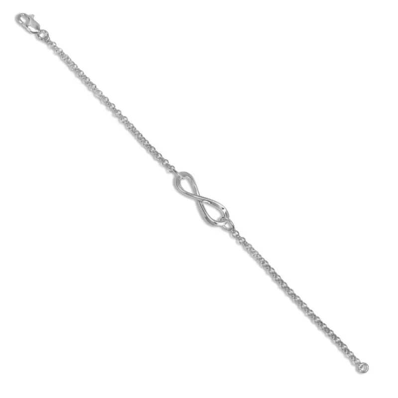 Single Infinity Pendant On Rollo Chain – Simple Symbol Necklace 1