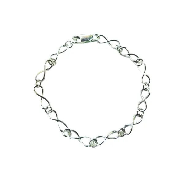 Small Infinity Charm Bracelet – Dainty Sterling Silver Bangle 1