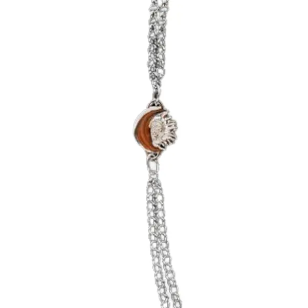 Sunflower And Moon Charm Bracelet On Double Rollo Chain 1