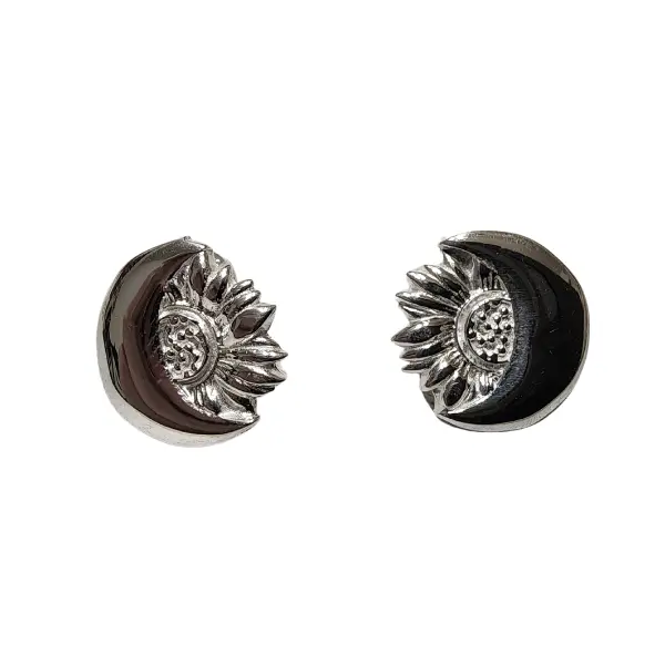 Sunflower And Moon Combo Stud Earrings 1