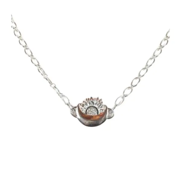 Sunflower And Moon Layered Necklace Or Adjustable Choker 1