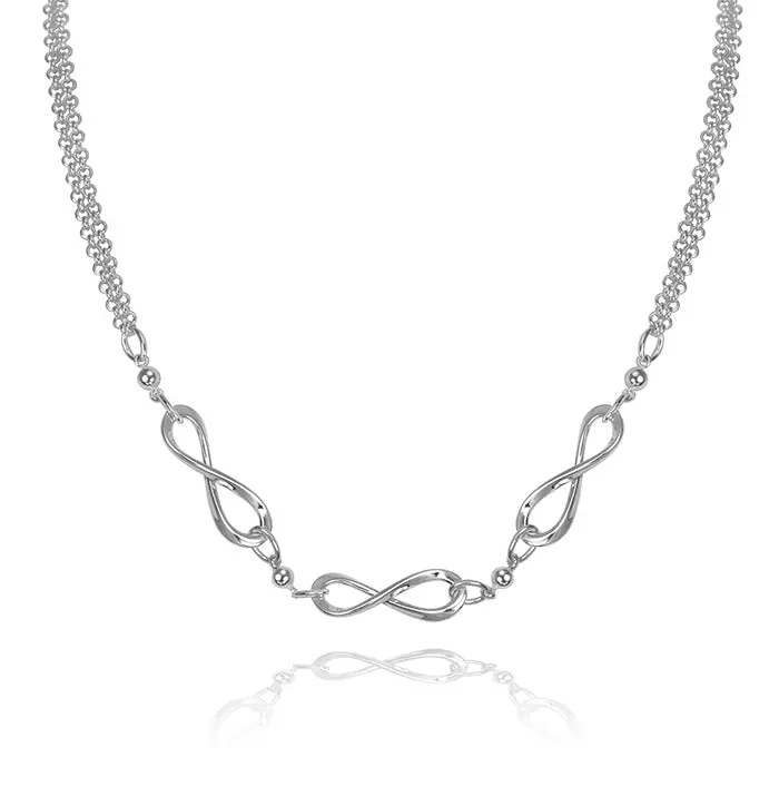 Triple Infinity Layered Necklace – Stacked Symbol Design 1