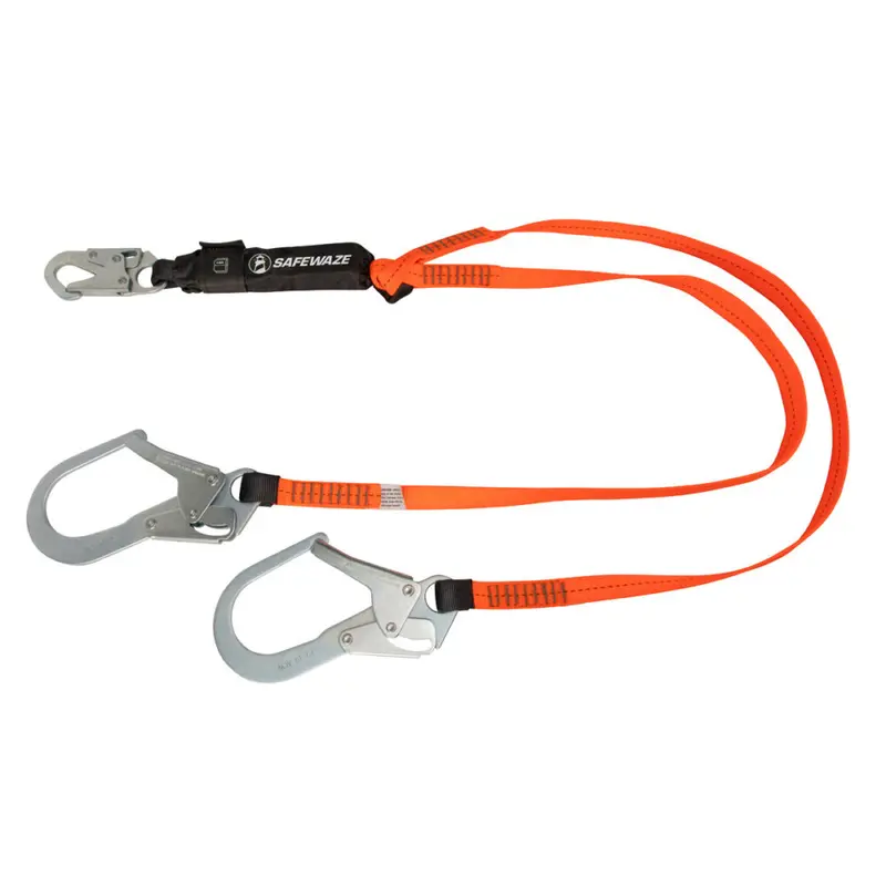V-Line 6-Foot Energy Absorbing Lanyard With Dual Rebar Hooks 1