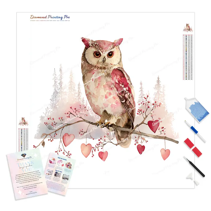 Watercolor Owl Diamond Art Kit – Artistic Full-Drill Painting 1