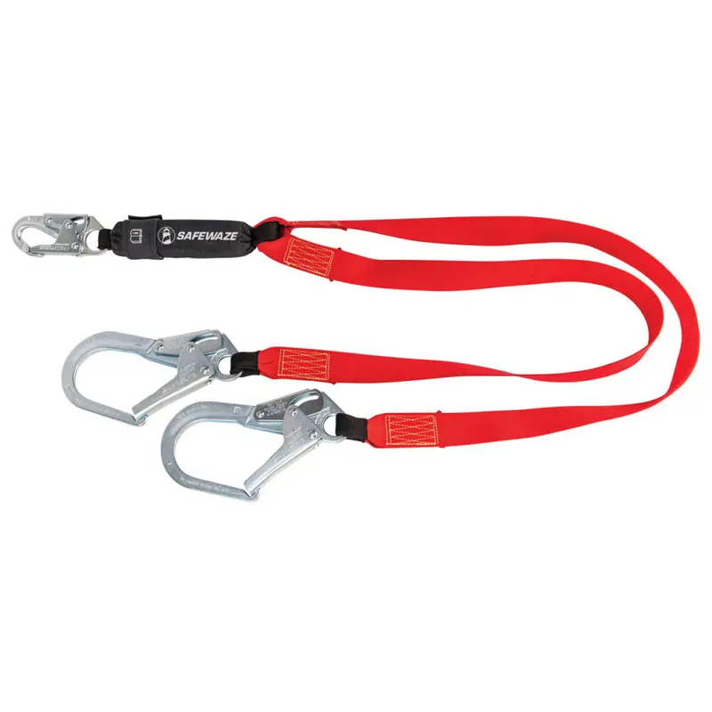 Welding-Specific 6-Foot Dual-Leg Energy-Absorbing Lanyard With Rebar Hooks 1