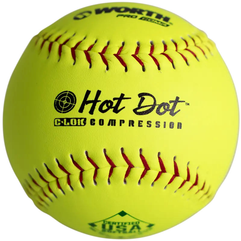 Worth Usa Hot Dot 12" Slowpitch Softballs – 52/300 Composite 1