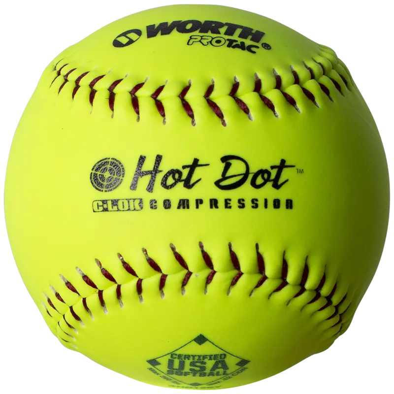 Worth Usa Hot Dot 12" Slowpitch Softballs – 52/300 Synthetic 1