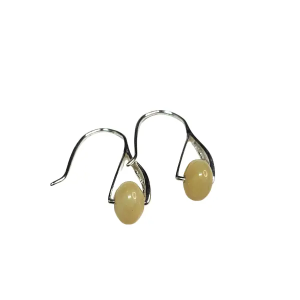 Yellow Opal Hoop Earrings – Vibrant Gemstone Comfort Style 1